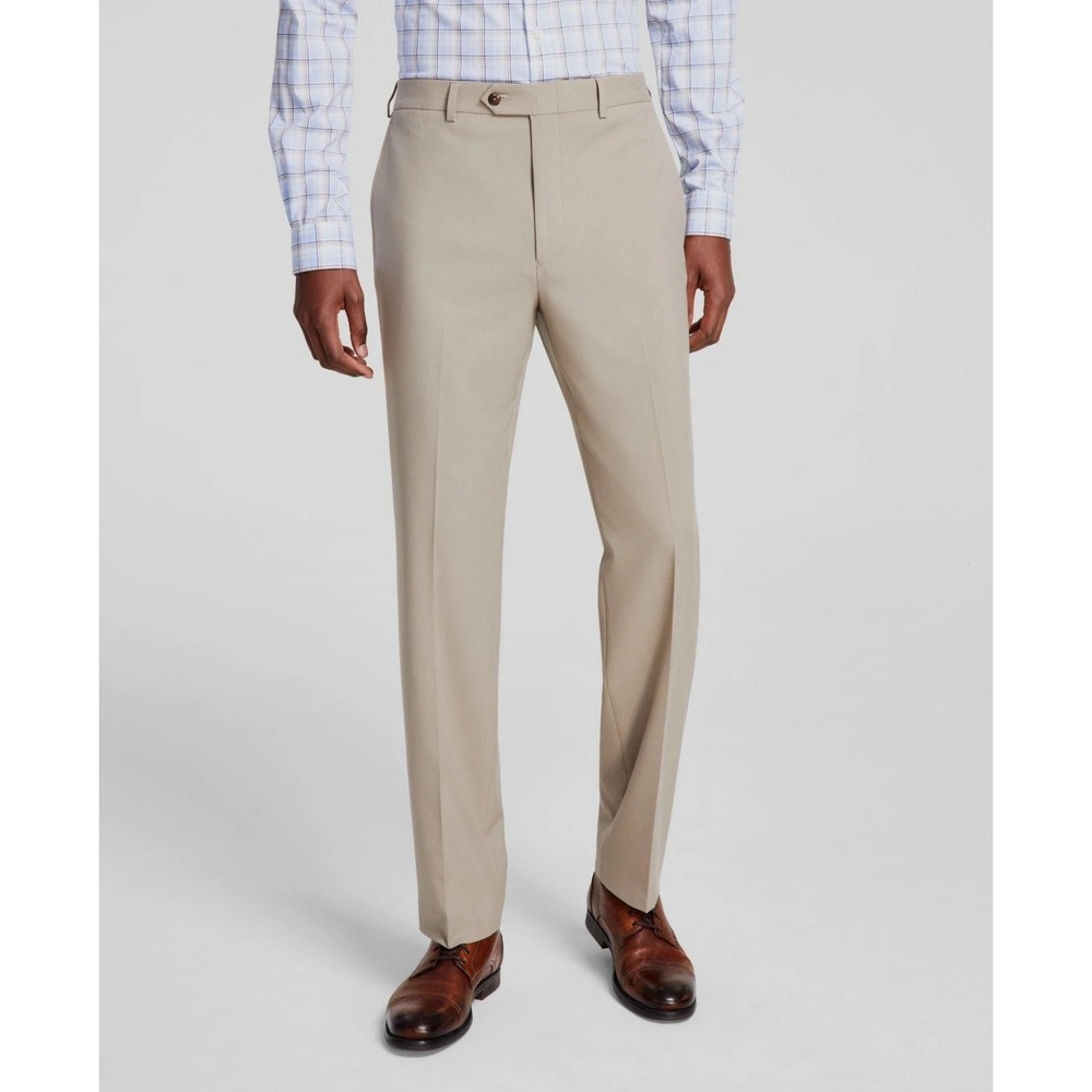 Michael Kors Men's Classic Fit Dress Pants Tan 31W 32L Poly Blend